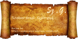 Szeberényi Györgyi névjegykártya
